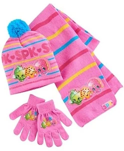 Shopkins Little Girl's 3 Pc Hat Scarf Gloves Set NWT  One Size - Picture 1 of 3