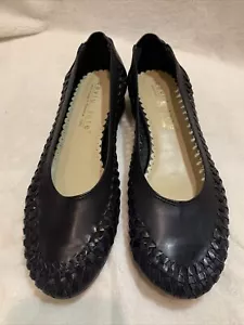 David Tate Pam Braided Leather Slip On Shoes Women’s Size 9 M Black - Picture 1 of 6