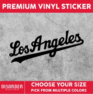 LOS ANGELES SCRIPT DODGERS [VINYL STICKER]-for WINDW-LAPTP-FOLDR-U PCK COLR/SIZE - Bild 1 von 6