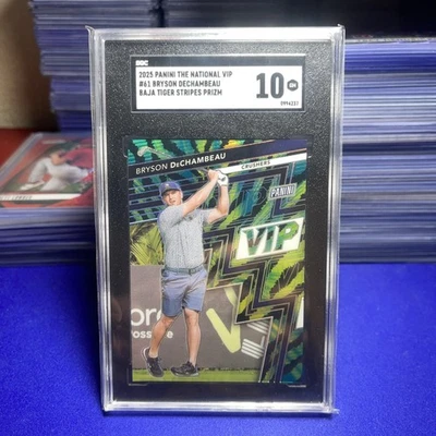 BRYSON DECHAMBEAU 2025 PANINI NATIONAL VIP LIV GOLF BAJA TIGER STRIPE SGC10 - Image 1 of 2