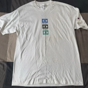 Vintage Champion Made in USA 90s Graphic T Shirt Size L White - Picture 1 of 5