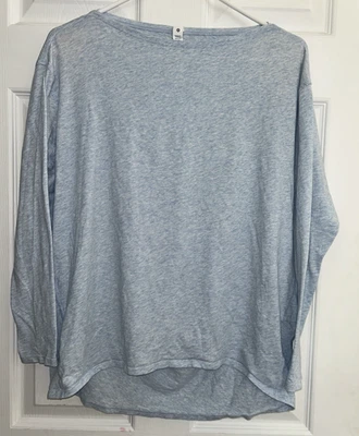 Women’s Lululemon Heather Blue Long Sleeve Boatneck Pullover High-Low Top Size 4 - Image 1 of 4