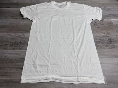 Vintage 90s Towncraft Blank White T-Shirt Sz L Thin Rockabilly Single Stitch #3 - Image 1 of 4