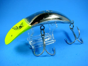 VTG Helin Wordens Flatfish T50 Chatreuse & Chrome  5" Lure Plastic - Picture 1 of 6