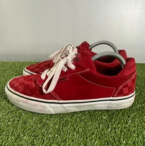 Vans Atwood Skateboard Shoes Mens 9 Red Checkered Canvas Skater Sneakers - Picture 1 of 8