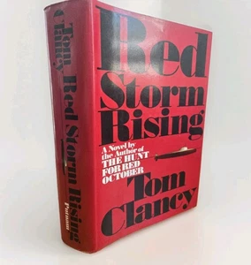 Red Storm Rising Tom Clancy 1986 HCDJ 1st Ed 1st Print in Mylar - Foto 1 di 17