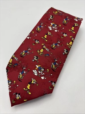 Disney Store Mickey Mouse Donald Pluto Goofy Golfing Necktie Golf Tee 58" x 4" Foto 1 de 4