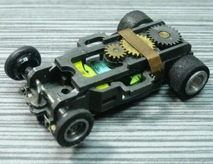 SLOT CAR anni 70 bella cassa AuRoRa AFX verde medio con pozzo profondo posteriore VINTAGE HO - Foto 1 di 6