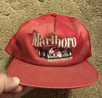 VTG MARLBORO RACING TEAM '92 RED SNAPBACK TRUCKERS HAT F1 INDY CAR RACING EUC - Image 1 of 4