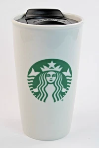 Taza de viaje de café de cerámica Starbucks con tapa 12 oz 2015 logotipo de sirena - Imagen 1 de 8