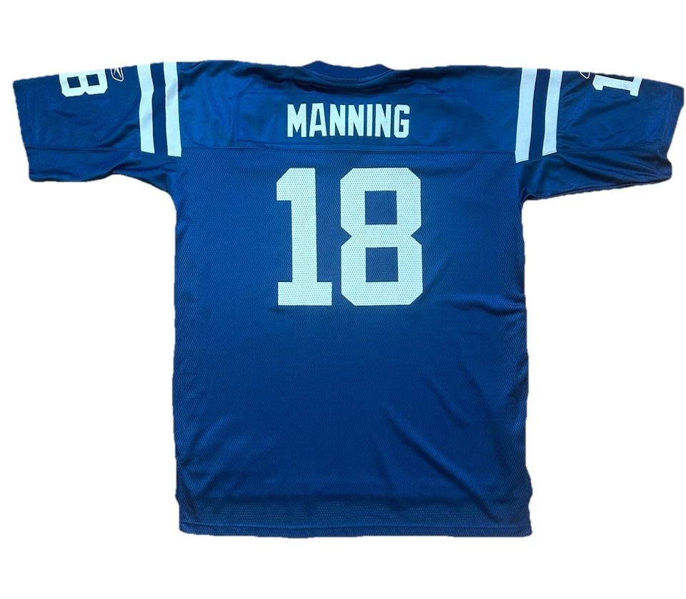 Camiseta deportiva Reebok Indianapolis Colts #18 Peyton Manning talla 2XL equipo de la NFL en el campo Foto 1 de 4