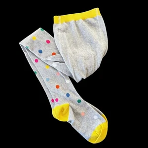 Mini Boden Collant Bambini Grigio Pois Punta Gialla Maglia Cotone 6-7Y 122cm - Foto 1 di 3