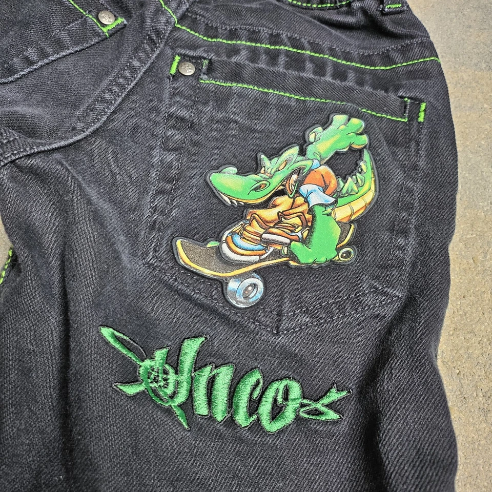 Vintage Jnco Black Denim Shorts Jean Shorts Jorts Alligator Skate Youth Size 7x - Image 1 of 4
