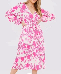 Brand New Wallis Pink Floral Print Wrap Dress Size 10-18 - Picture 1 of 1