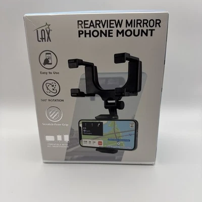 LAX Rearview Mirror Car Phone Mount With 360 Degree Rotation - Image 1 of 4