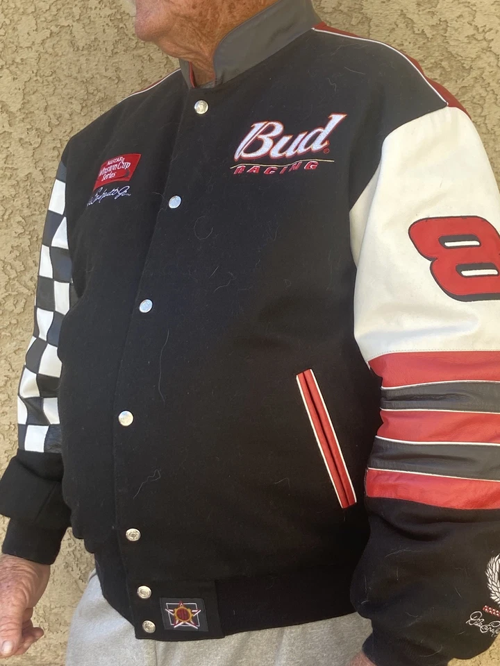 Chaqueta de Cuero Dale Earnhardt Jr. Winston Cup Bud Racing Reversible Talla XL Foto 1 de 4