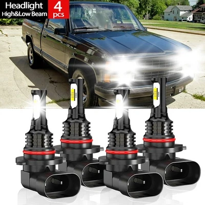 For Chevrolet C1500 1988-1999 LED Headlight Bulbs Kit 9005+9006 High Low Beam - Image 1 of 4