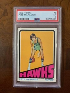 1972-73 Topps Pete Maravich #5 Atlanta Hawks Jazz PSA 5