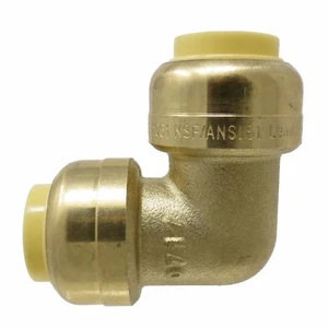 1/2" Sharkbite Style PUSH FIT Elbow Lead Free Brass - PEX GUY - Picture 1 of 2