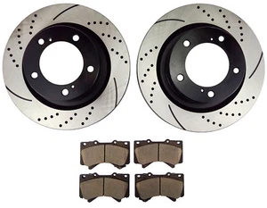 Fits 2007-2015 2016 2017 Toyota Tundra Front Brake Rotors and Ceramic Pads/10002 - Bild 1 von 7