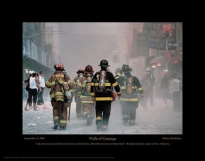 WALK OF COURAGE 9/11 FIREFIGHTERS 22x28 POSTER PRINT - Photo by Robert McMahan - Picture 1 of 1