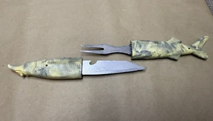 Vintage RARE USSR Knife Fork Sturgeon Travel Camping set soviet hiking, fishing - Picture 1 of 23