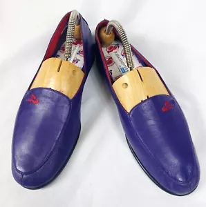Keds Grasshoppers Purple Leather Red Hat Society Shoes Flats Slip On Size 9 M - Picture 1 of 9
