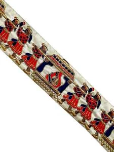 Vintage Indian Multi color Sari Border Hand Beaded Indian Craft Trim Lace Sew - Picture 1 of 8