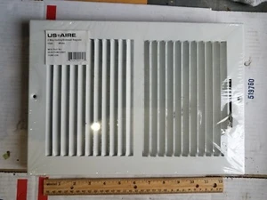 US AIRE 12 x 8 White Steel Ceiling - Sidewall Register 102M - Picture 1 of 2