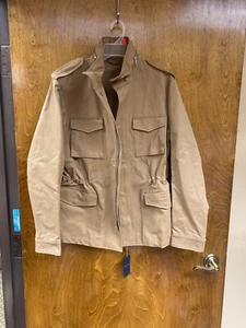 Adult NWT "DUCA d'ANDREA dark tan zip up/snaps hidden hood jacket. Size US 20 - Picture 1 of 2
