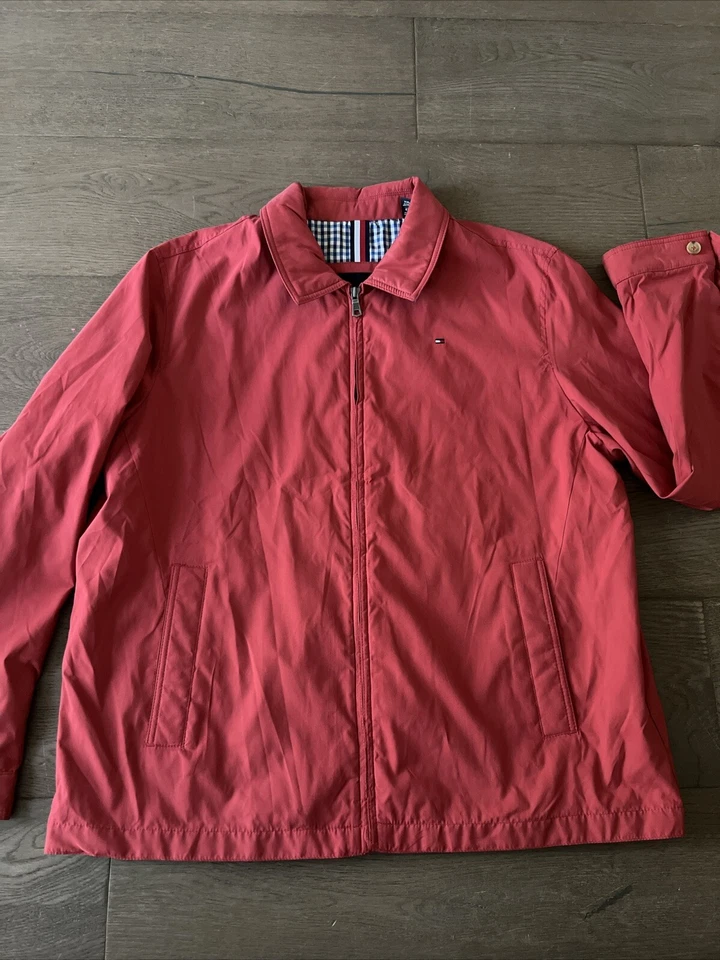 Men’s Tommy Hilfiger Lightweight Microtwill Golf Jacket Red Size XXL - Image 1 of 4