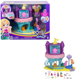 Polly Pocket GYK42 - Regenbogen-Einhornspaß Meerjungfrauen-Bucht 15 Teilig NEU - Bild 1 von 3