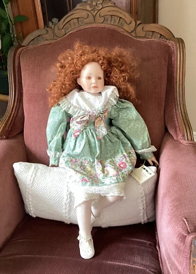 Vtg 25" Red Head 1995 Designer Guild Porcelain Doll “Kelly” by Christina Janiak Foto 1 de 4