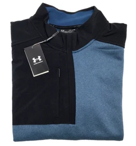 Under Armour Golf Long Sleeve Quarter Zip Pullover Sweater Men's 2XL Blue - Picture 1 of 6