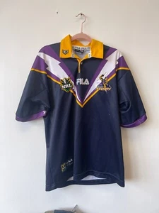 Maglia Home Vintage anni 90 FILA Melbourne Storm Rugby 1999 Rugby League Small - Foto 1 di 5