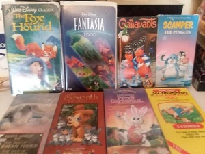 8 VHS movies for kids including Fox and the Hound, Fantasia, Peter Cottontail .. - Picture 1 of 9