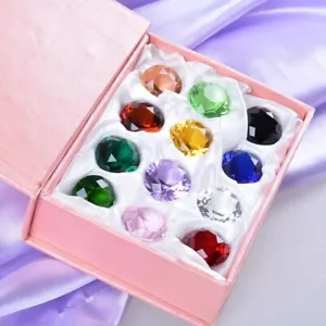 Juego de 12 Colores Cristal Diamante Vidrio Pisapapeles Arte Gigante Boda Regalo 25MM - Imagen 1 de 8