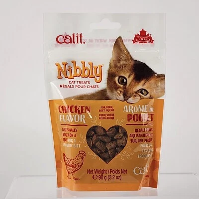 Catit Nibbly Cat Treats sabor pollo 3,2 oz (paquete de 3) - ¡suave, sabroso y saludable! Foto 1 de 4