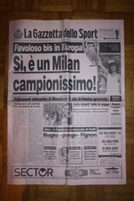 Gazzetta dello Sport 24 Maggio 1990 Milan Benfica Coppa Campioni Rijkaard