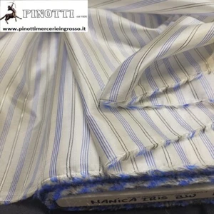 BLUE AND BLACK LINE SLEEVE LINING SLEEVE FABRIC HIGH METER SALE CM140 - Picture 1 of 3