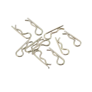 RC Hop Ups Extra Small Silver Bent Body Clip (10) for 1/18 & 1/16 Scale Vehicles - Picture 1 of 1