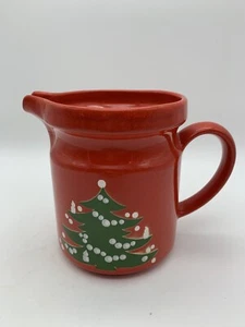 Waechtersbach Red Christmas Tree Water Pitcher Jug 5 5/8" Red Green Ceramic - Picture 1 of 8