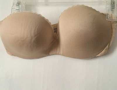 Sujetador sin tirantes beige LILY OF FRANCE talla 36C faltan correas acolchadas con aros Foto 1 de 4