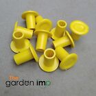 50 Garden Cane Caps Toppers Eye Protectors Yellow Rubber Bamboo Safety Med Large