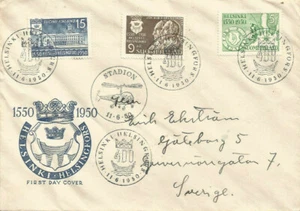 FDC FINLAND Scott# 297-299 400 th. Founding of Helsinki 1950 - Picture 1 of 1