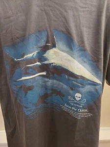 NWT Sea Shepherd Men’s S/M Small/Medium Great White Gray TShirt "For The Ocean" - Picture 1 of 5