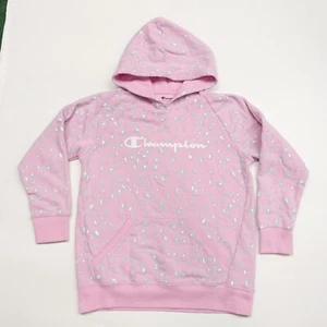 Champion Hoddie Girls XL Pink Pebbles Print Authentic Athletic Wear Pullover - Picture 1 of 7