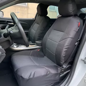Waterproof Canvas Jacquard Front Car Seat Covers Black For Toyota Camry - Picture 1 of 5