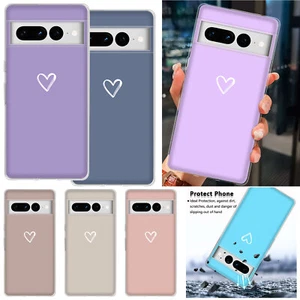 Heart Back Silicone TPU Cover Phone Case For Google Pixel 9 8A 7 6 Pro 6A 5 4A - Bild 1 von 41