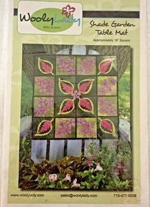 Wool Felt Pattern Applique Quilt Shade Garden Table Mat Wooly Lady 16" Coleus - Picture 1 of 4